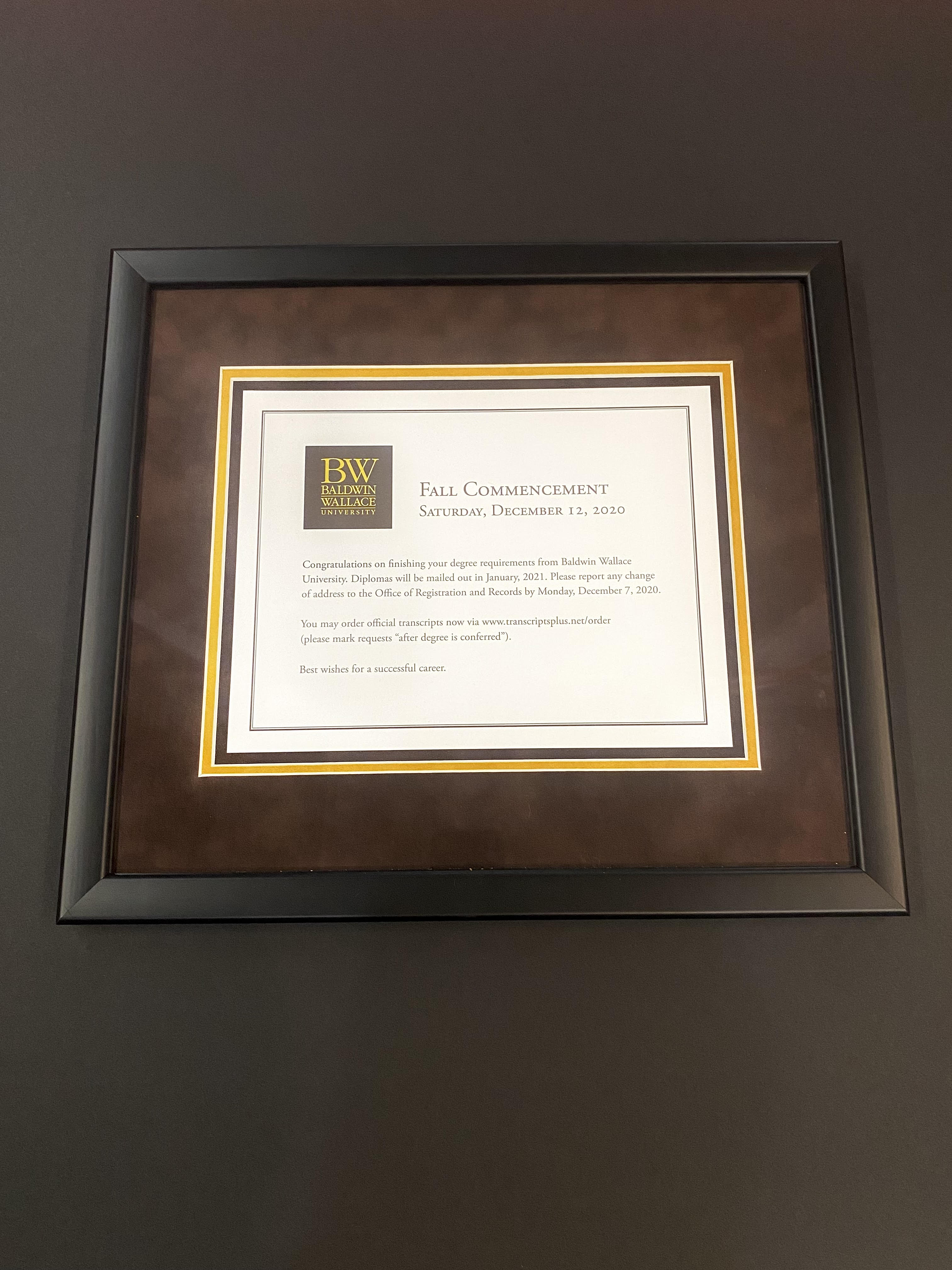 Diploma Framing